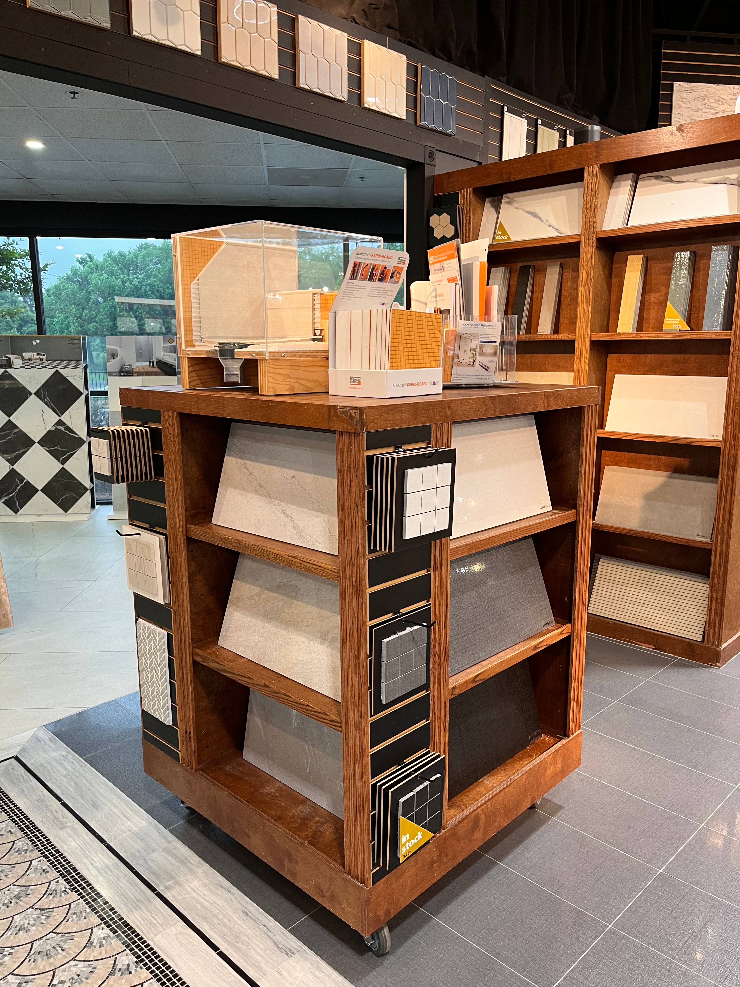 Wooden retail display shelving built for a store showroom